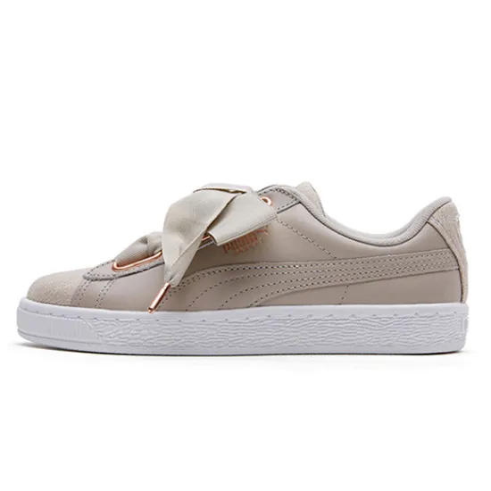 PUMA Basket Skateboarding Shoes Women's Low-top Off White