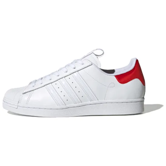 Adidas Originals Superstar Skateboarding Shoes Unisex Low-top White/Red