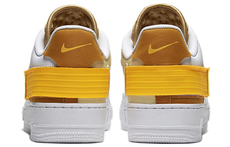Nike Air Force 1 Low Drop Type N.354 Unisex Skate Shoes White/Gold Suede/Club Gold/University Gold - 3