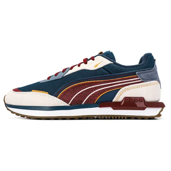 PUMA City Rider Skateboarding Shoes Unisex Low-top Dark Yellow/light Gray/dark Red/PUMA White