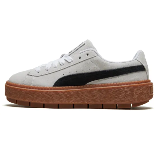 Puma Platform Trace Skateboarding Shoes Women's Low-top Black/White