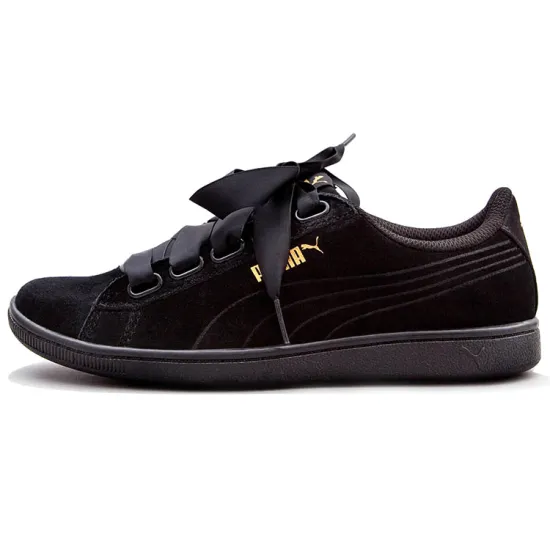 PUMA Vikky Ribbon Satin Black Women's