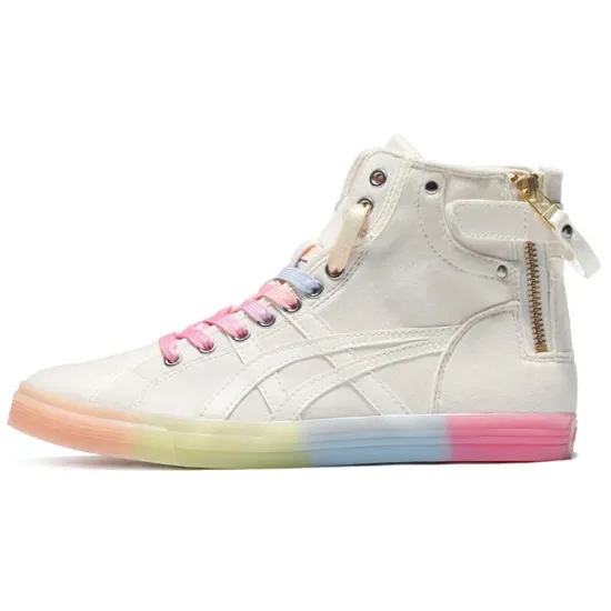 Asics Double Clutch Skateboarding Shoes Women's High-top Milky White/powder