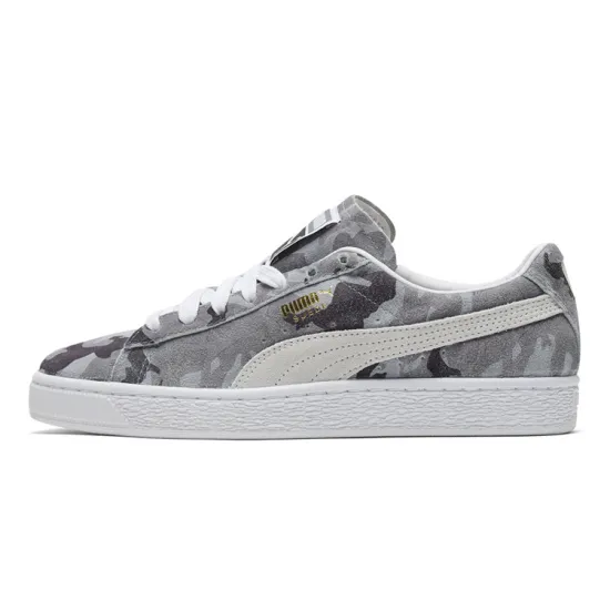 PUMA Suede Skateboarding Shoes Unisex Low-top Camouflage Gray