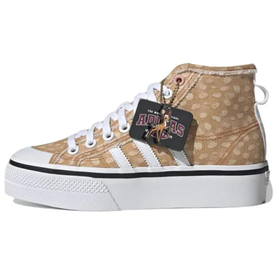 Adidas Originals Nizza Platform Mid Disney Cloud White Legacy Burgundy Off White Women's