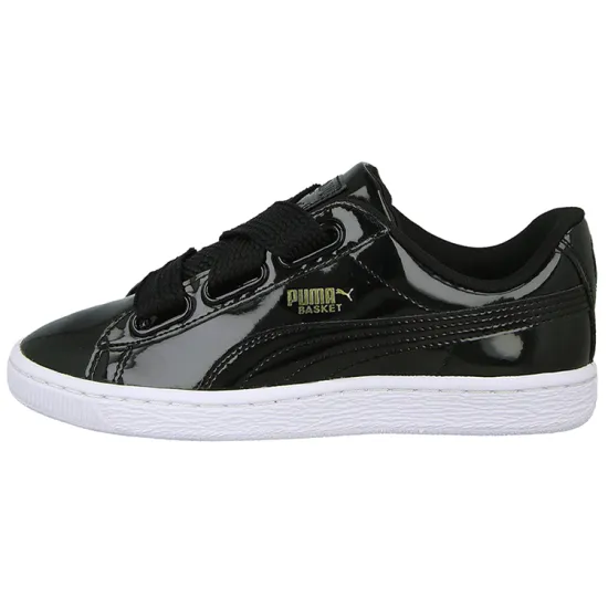 PUMA Basket Heart Skateboarding Shoes Women's Low-top Black/white