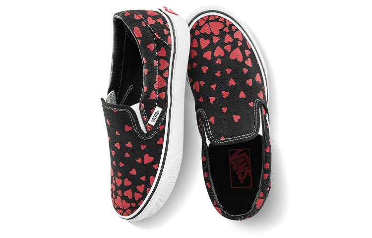Кеды Vans Classic Slip-On Valentine's Day (черно-красные) — фото 4