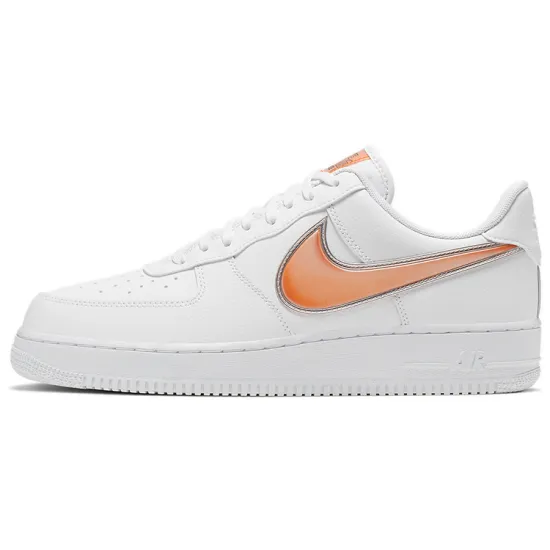 Nike Air Force 1 Low Oversized Swoosh White Orange Peel