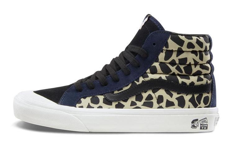 Taka Hayashi x Vans Style 138 UA TH LX leopard print non-slip high-top sneakers same style for men and women dark blue