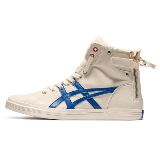 Asics Double Clutch Skateboarding Shoes Unisex High-top White/Royal Blue