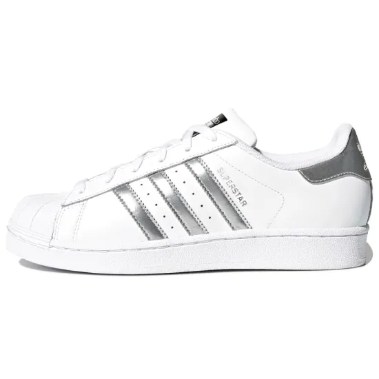 Adidas Superstar White Silver Metallic Women's