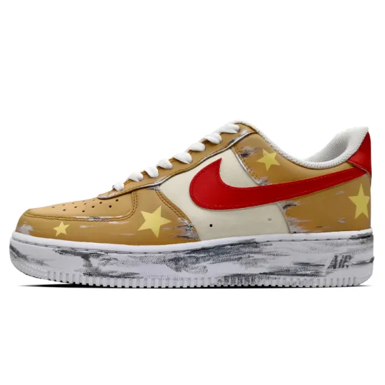 Nike Air Force 1 Skateboarding Shoes Men Low-top Red/yellow