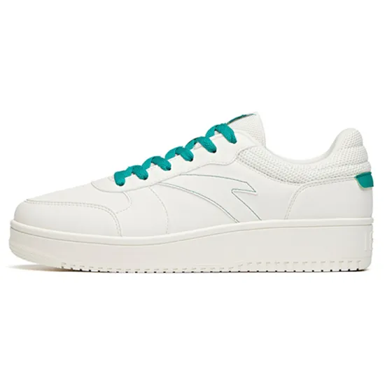ANTA Skateboard Shoes Men Low-Top Ivory White/Seaweed Green