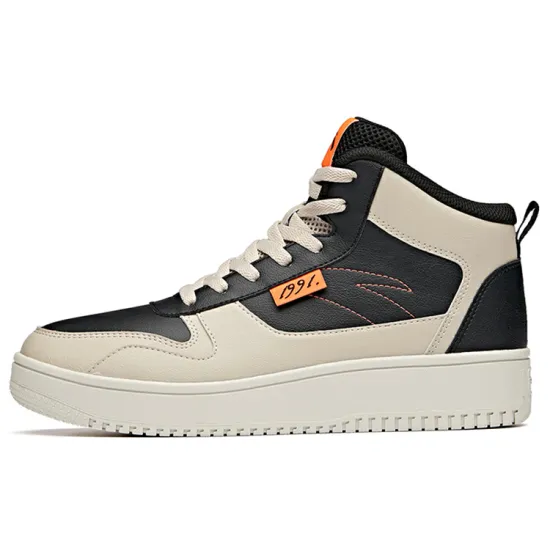 ANTA Life Collection Skateboard Shoes Men High-Top Black/Second Gray