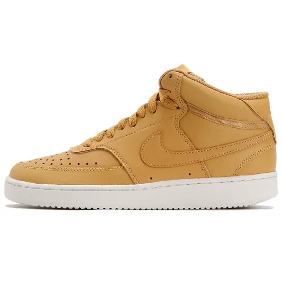 Nike Court Vision Mid Skateboarding Shoes Women's Mid-top Wheat