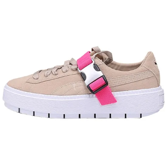 Puma Platform Trace Skateboarding Shoes Women's Low-top Pink