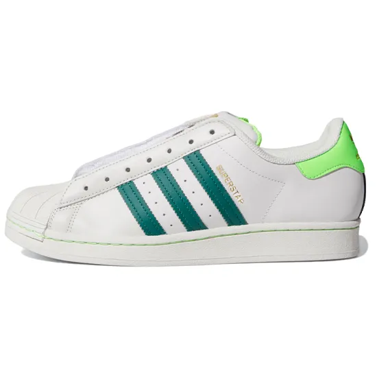 Adidas Originals Superstar Laceless Skateboard Shoes Unisex Low-top White/green