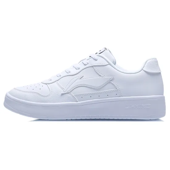 LiNing Anti Slip Wear Resistant Low Top Skateboard Shoes Pearl White