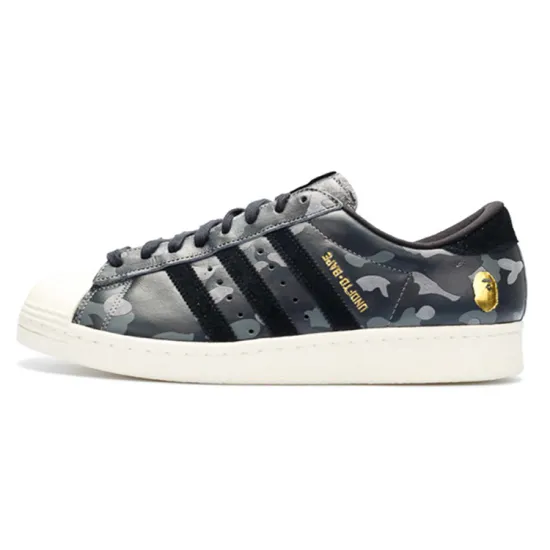 Adidas Superstar 80s Undefeated Bape Black Camo