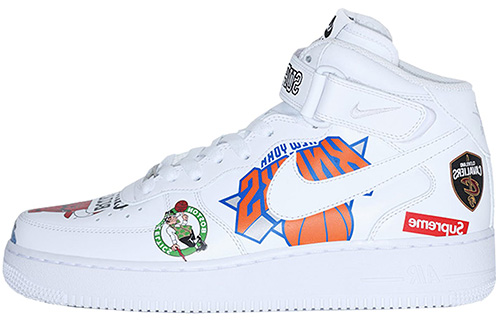 Nike Air Force 1 Mid Supreme NBA White