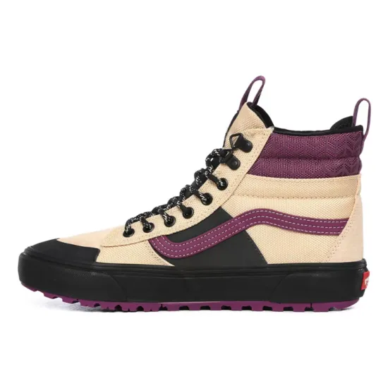 Vans SK8 Skateboarding Shoes Unisex High-top Beige/purple/black