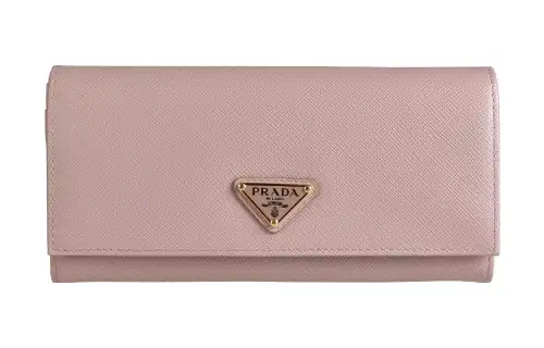 PRADA Saffiano Cow Leather Card Holder, Wallet Regular Women's Pink