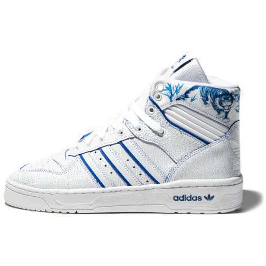 Adidas Originals Rivalry Skateboard Shoes Unisex High-top White/Royal Blue