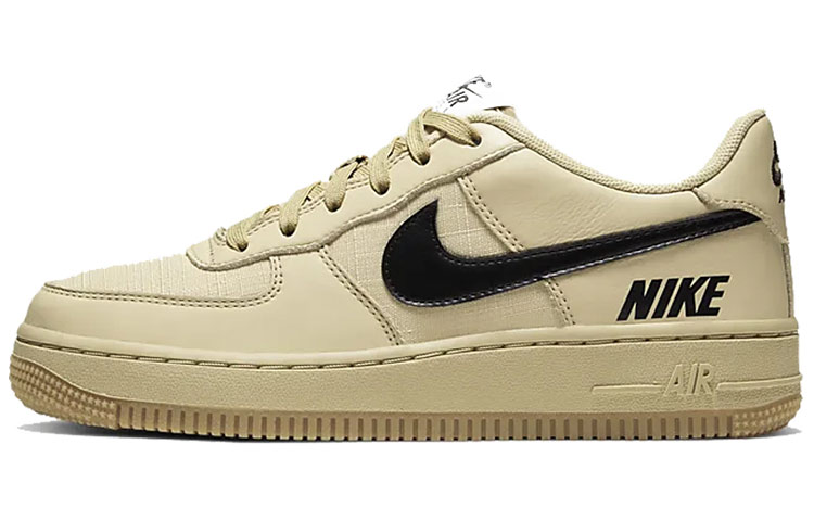 Nike Air Force 1 Lv8 5 (Gs) Skate shoes Female Skate Shoes Gold/White/Black/Gum Med Brown