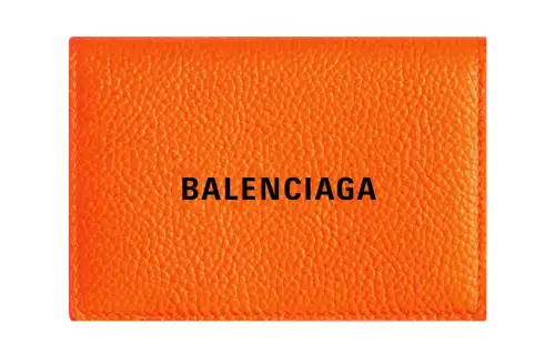 Balenciaga Calfskin Wallet Women's Fluorescent Orange