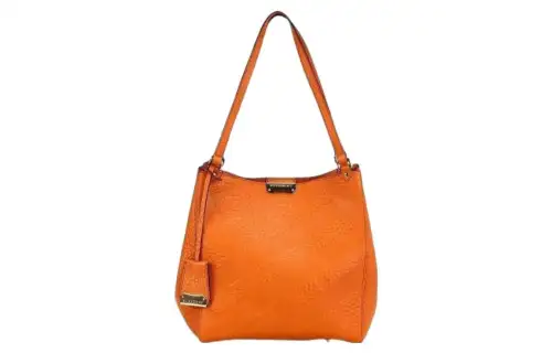 Burberry Leather Shoulder Bag Women's Orange