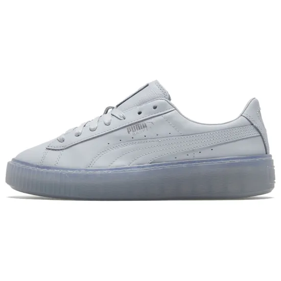 PUMA Basket Platform Core Light Blue/Silvery Low Board Shoes Women's