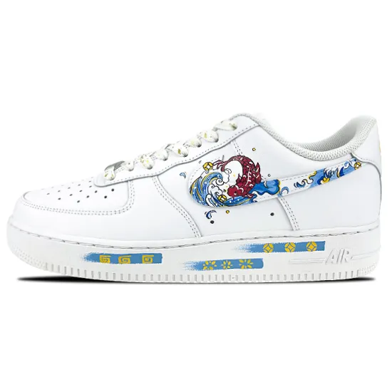 Nike Air Force 1 Coverage Warm Low-Top Skateboard Shoes Men's Blue Red