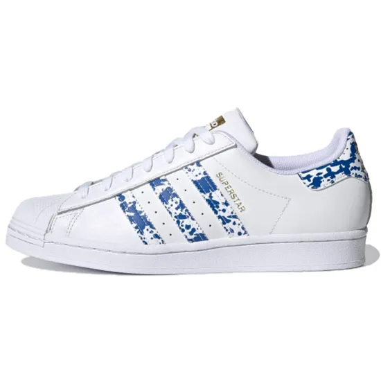 Adidas Originals Superstar Series Skateboard Shoes Unisex Low-top White/Royal Blue