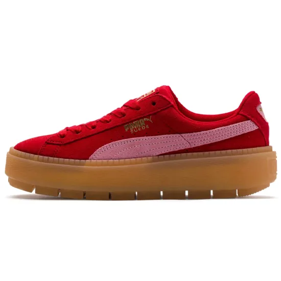 PUMA Platform Trace Skateboarding Shoes Women's Low-top Red