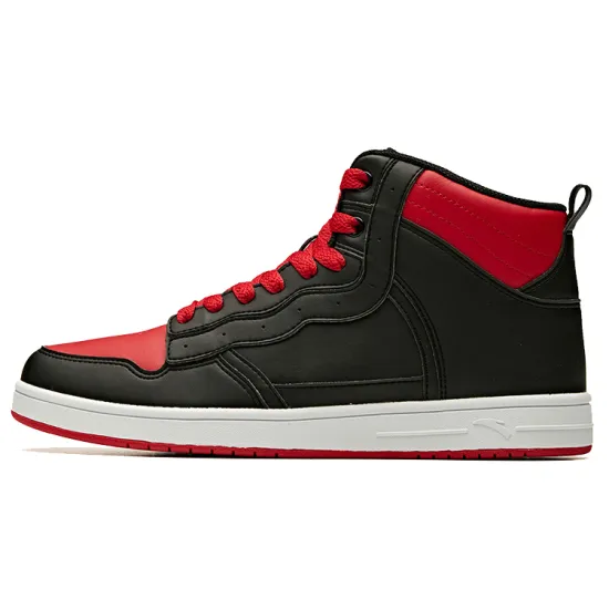 ANTA Life Collection Skateboard Shoes Men High-Top Black/Red/ANTA White