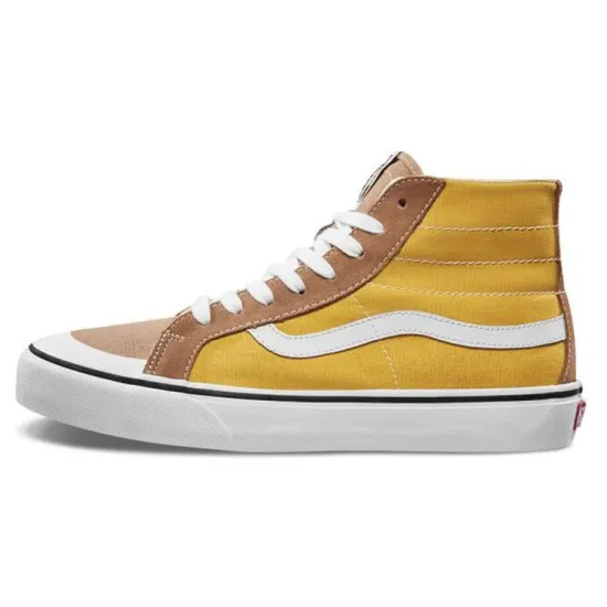 Vans SK8 Skateboarding Shoes Unisex High-top Brown/Yellow