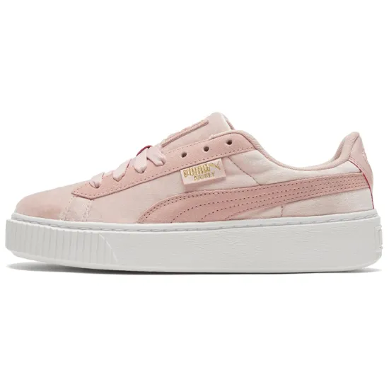 Puma Platform Skateboarding Shoes Women's Low-top Pink/white