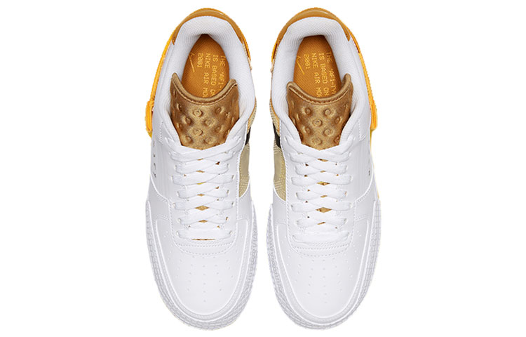 Nike Air Force 1 Low Drop Type N.354 Unisex Skate Shoes White/Gold Suede/Club Gold/University Gold - 2