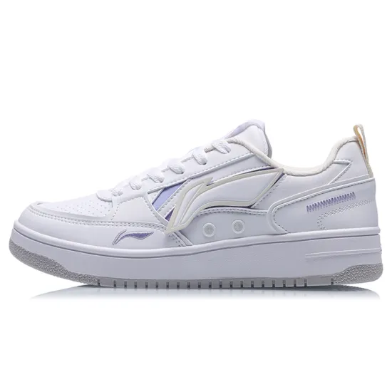 LINING Sports Life Collection Skateboard Shoes Women's Low-Top White Purple