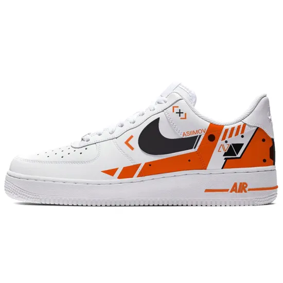 Nike Air Force 1 Skateboarding Shoes Men Low-top White/orange