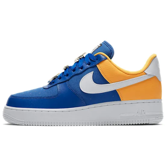 Nike Air Force 1 Skateboarding Shoes Women's Low-top Blue/Yellow/White