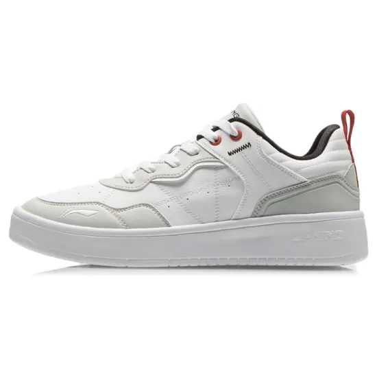 LINING The Beginning Of The Line Skateboard Shoes Men Low-Top Standard White/Light Lime