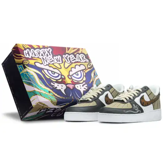 Nike Air Force 1 Skateboarding Shoes Men Low-top Brown/Black/White