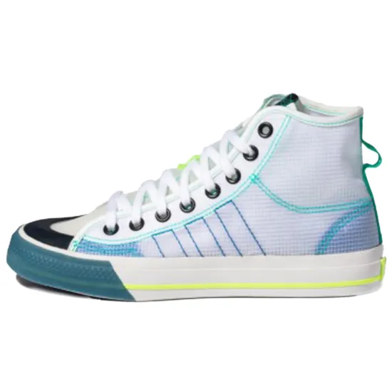 Adidas Originals NIZZA Series Skateboard Shoes Unisex High-top White/Royal Blue