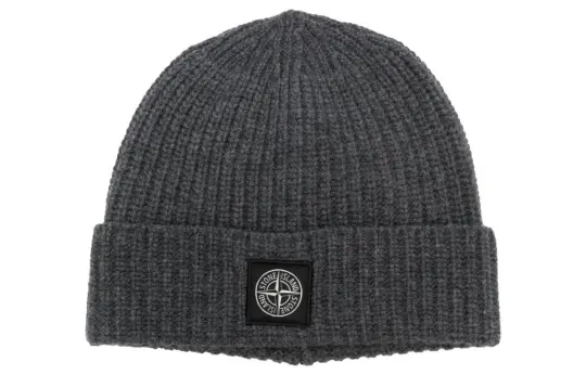 STONE ISLAND Logo Patch Knitted Beanie