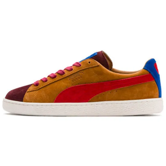 PUMA Suede Skateboarding Shoes Unisex Low-top Brown/Red