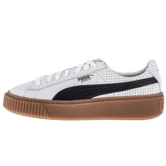 Puma Basket Skateboarding Shoes Women's Low-top Light Khaki