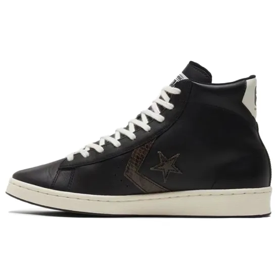 Converse Cons Pro Leather Skateboarding Shoes Unisex High-top Black/Off-White