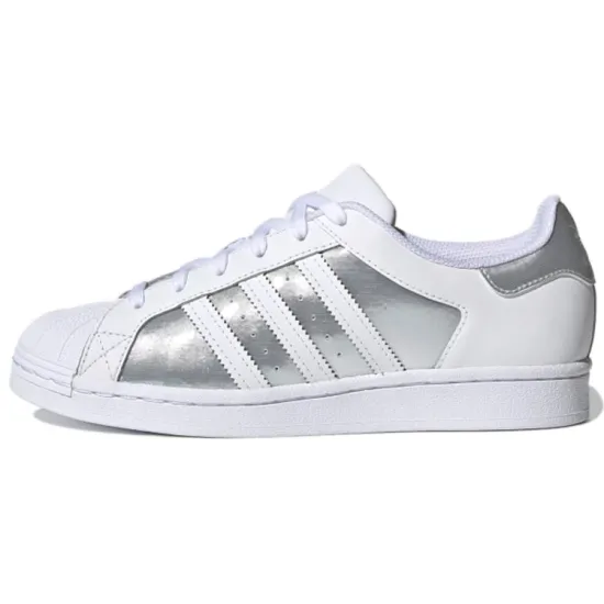 Adidas Superstar White Silver Metallic Women's