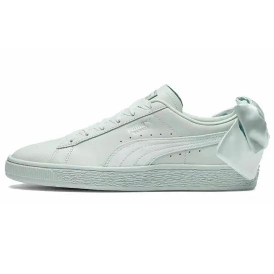 PUMA Basket Skateboarding Shoes Women's Low-top Mint Green